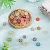 50Pcs Baking Paint and Golden Metal Enlaced Glass Beads DGLA-TA0001-55-4