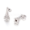 Brass Micro Pave Clear Cubic Zirconia European Dangle Charms OPDL-L016-12P-2