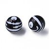 Opaque Striped Acrylic Beads MACR-S373-27B-10-1