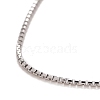 Rhodium Plated 925 Sterling Silver Box Chain Necklace for Women NJEW-M190-02C-P-2