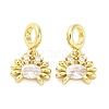 Brass Micro Pave Cubic Zirconia European Dangle Charms KK-D325-20G-02-1