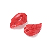 Synthetic Coral Dyed Leaf Charms CORA-Q034-01-03-2