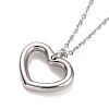 304 Stainless Steel Heart Pendant Necklace for Women NJEW-G019-04-2