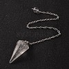 Platinum Tone Brass Crystal Cone Hexagonal Pointed Dowsing Pendulums MAK-M015-01I-1