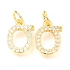 Brass Micro Pave Cubic Zirconia Charms ZIRC-O037-15G-1