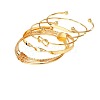 5Pcs 5 Styles Alloy Bangles WG70F83-01-5