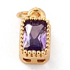 Real 18K Gold Plated Brass Inlaid Cubic Zirconia Charms ZIRC-L100-075G-01-2