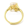 Natural Pearl Flower of Life Adjustable Ring RJEW-H220-26G-3