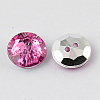 2-Hole Taiwan Acrylic Rhinestone Flat Round Buttons BUTT-F015-10mm-08-2