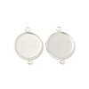 Flat Round Brass Connector Cabochon Settings KK-K414-13A-S-1