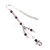 Natural Amethyst Round Beads & Alloy Angel Bookmarks AJEW-TA00053-1