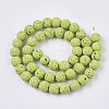 Spray Painted Natural Lava Rock Beads Strands G-N0324-B-08-2