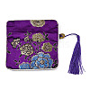 Chinese Brocade Tassel Zipper Jewelry Bag Gift Pouch ABAG-F005-07-3