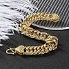 Brass Cuban Chain Bracelets for Women Men BJEW-R016-01G-02-3