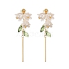 Plastic with Brass Dangle Stud Earrings for Women EJEW-TA00575-1