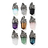 Natural & Synthetic Mixed Gemstone Faceted Sword Pendants G-Q163-01AS-1