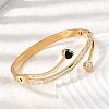 304 Stainless Steel Hinged Bangles for Women BJEW-D408-17G-5