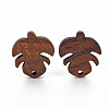 Walnut Wood Stud Earring Findings WOOD-S054-51-2