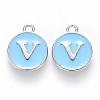 Platinum Plated Alloy Enamel Charms LS-X-ENAM-S118-04V-P-1