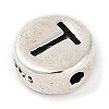 925 Sterling Silver Flat Round with Letter Beads LS-STER-G044-01AS-T-2
