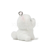 Animal Theme Flocky Opaque Resin Pendants RESI-H042-01P-05-2