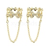 Rack Plating Brass Micro Pave Cubic Zirconia Cuff Earring EJEW-C086-17G-1