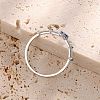 925 Sterling Silver Pave Cubic Zirconia Finger Rings FS-WGB4F1D-02-2