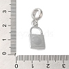 Rack Plating Alloy Light Rose Rhinestone European Dangle Charms PALLOY-S189-40P-3