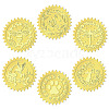 6 Patterns Aluminium-foil Paper Adhesive Embossed Stickers DIY-WH0451-004-1