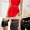 2Pcs 2 Styles Moon Sun Alloy Link Waist Body Chains AJEW-UN0002-20G-5