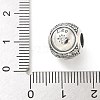Brass Clear Cubic Zirconia European Beads FIND-M049-01AS-10-3