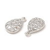Brass Micro Pave Clear Cubic Zirconia Charms KK-E071-17P-3