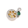 Brass Pave Colorful Cubic Zirconia Pendants CU-CBAFB7D-03A-P-2