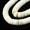 Flat Round Handmade Polymer Clay Beads CLAY-R067-12mm-21-4