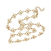 304 Stainless Steel Flower Link Chain Necklaces SA-CBA2696-03G-4