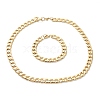 Ion Plating(IP) 304 Stainless Steel Cuban Link Chain Bracelets & Necklaces Jewelry Sets SJEW-B019-03E-G-2