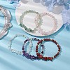 Chip & Round Mixed Gemstone Beaded Stretch Bracelets for Women BJEW-JB10766-2