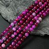 Natural Striped Agate/Banded Agate Bead Strands G-K166-13-6mm-03-1