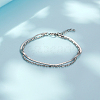 Stainless Steel Herringbone & Ball Chains Double Layer Multi-strand Bracelets WM3248-2-1