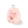 Flocking Resin Cute Pendants RESI-A040-02A-1