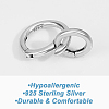 2Pcs 2 Styles 925 Sterling Silver Spring Gate Rings STER-BBC0006-46-6