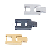 3Pcs 3 Colors Rectangle Stainless Steel Watch Band Clasps STAS-FH0002-27B-1