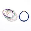 Round Natural Gemstone Beaded Stretch Bracelets BJEW-JB05992-1