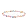 4mm Sparkling Crackle Glass Round Beads Stretch Bracelet BJEW-JB07189-01-1