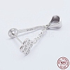Anti-Tarnish Rhodium Plated 925 Sterling Silver Micro Pave Cubic Zirconia Pendant Bails X-STER-E054-13P-3