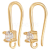 30Pcs Brass Micro Pave Clear Cubic Zirconia Earring Hooks KK-BBC0005-14-1