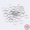 Rhodium Plated 925 Sterling Silver Saw Cut Open Jump Rings STER-F036-02P-0.9x5mm-4