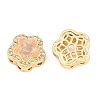 Brass Clear Cubic Zirconia Beads KK-B186-01G-3