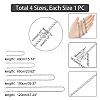 4Pcs 4 Styles Iron Curb Chain Bag Strap FIND-WR0001-22P-4