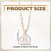 1Pc Zinc Alloy White Enamel Round with Letter Pendant Necklaces NJEW-LP0002-88G-R-2